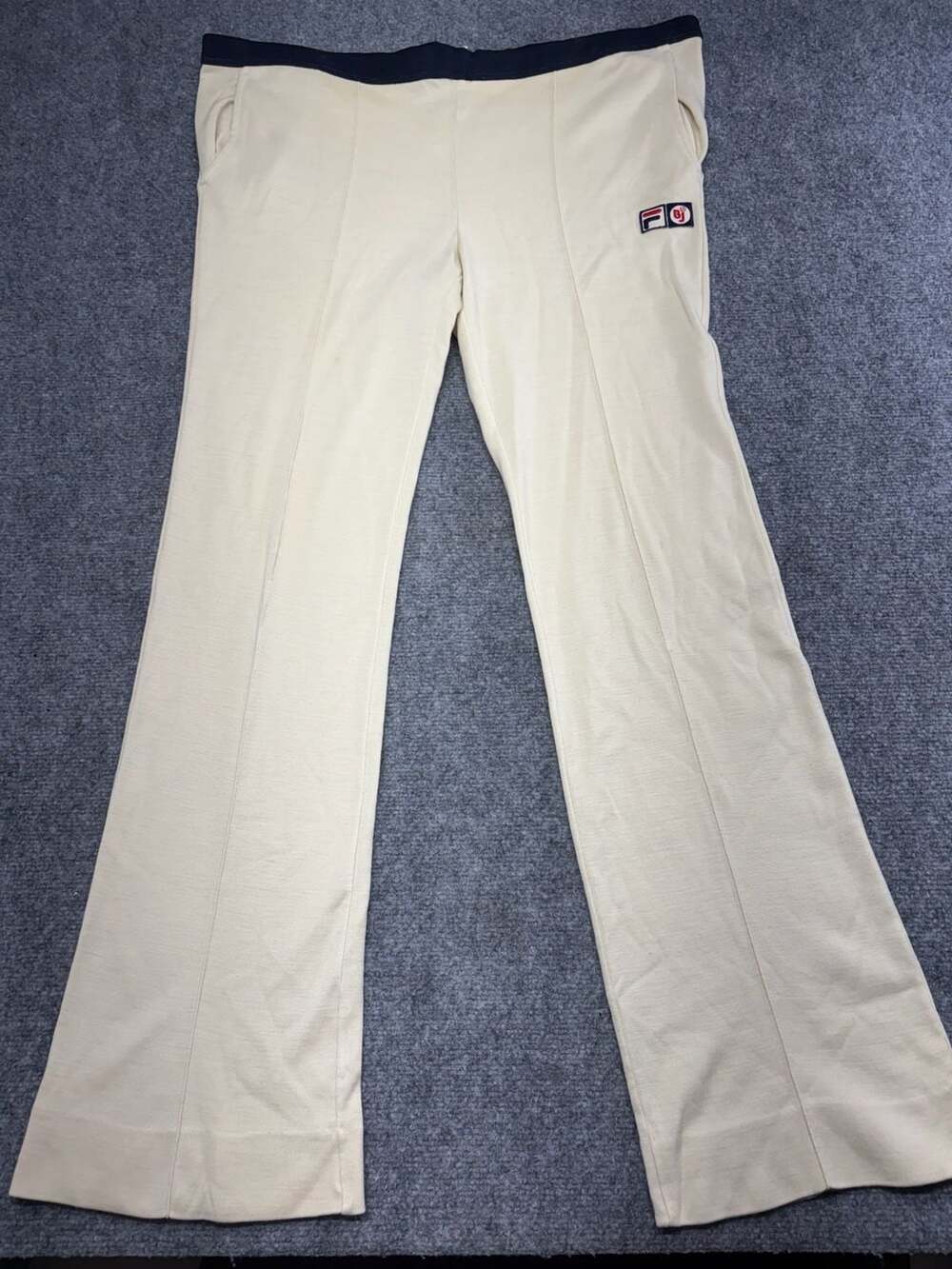 Vintage Fila Bjorn Borg 70s 80s Tan BJ Tennis Pants cream white wool blend SZ-36